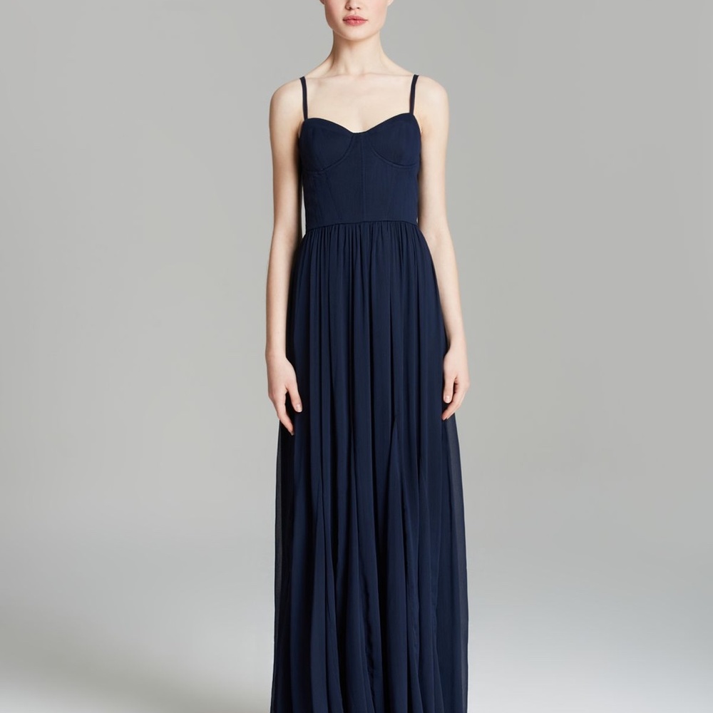 Alice + Olivia Percie Bustier navy dress